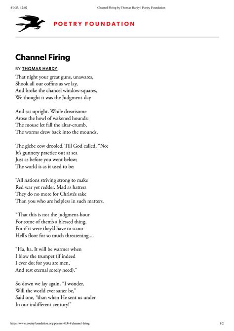 channel firing poem meaning